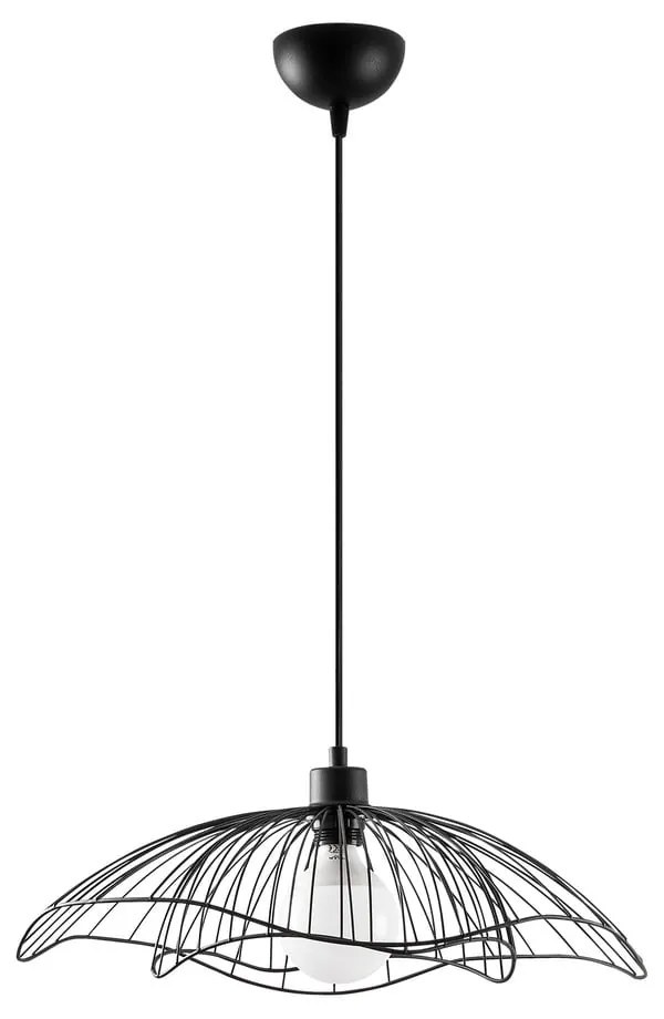 Czarna lampa wisząca z metalowym kloszem ø 50 cm Farac – Opviq lights