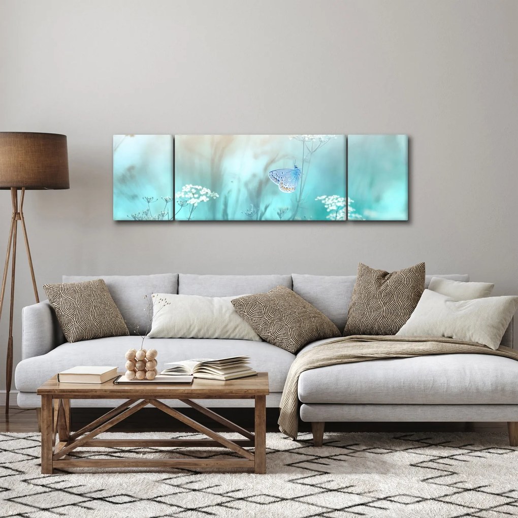 Obraz - Motyl w niebieskim (170x50 cm)