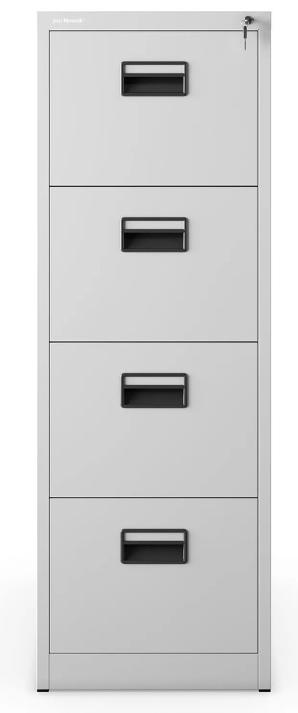 Szafa kartotekowa metalowa z 4 szufladami szara, 460x1320x620 mm: SARA