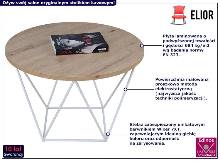 Skandynawski stolik kawowy dąb artisan - Tympa 5X
