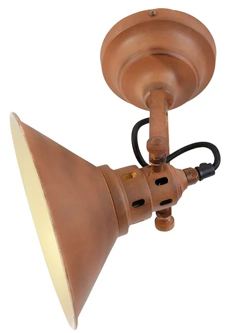 Industrialna lampa ścienna rdza ze złotem - Rust klasyczny/Antyczny Oswietlenie wewnetrzne
