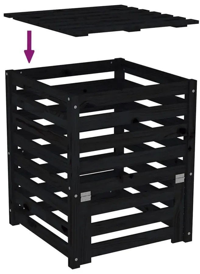 Czarny kompostownik do ogrodu W3-F50