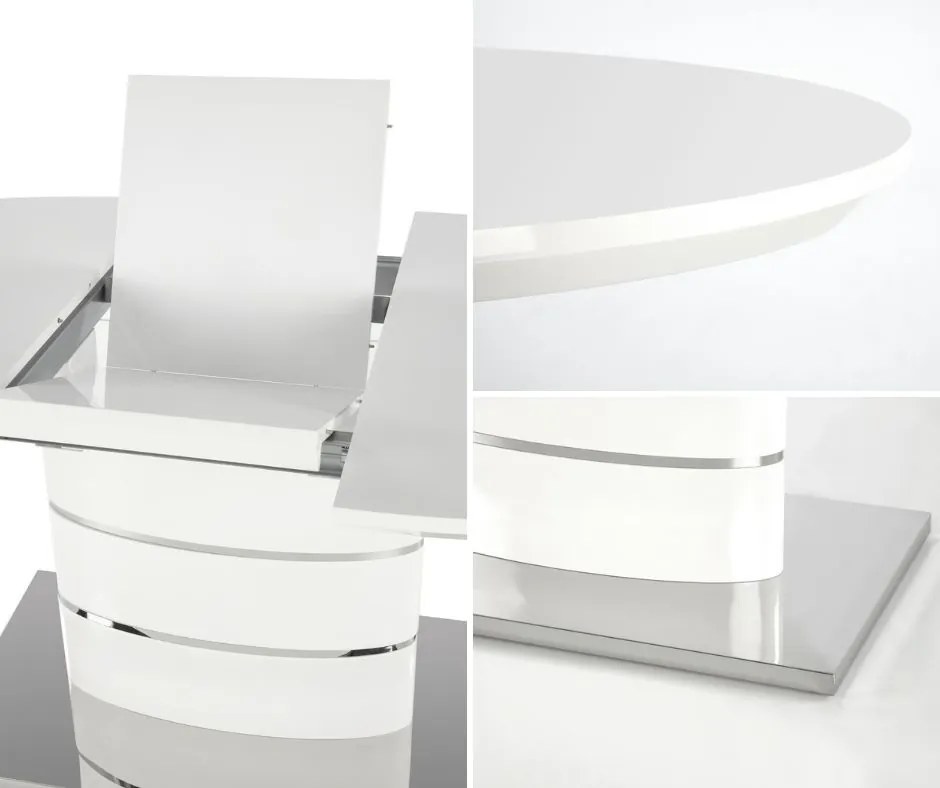 Biały lakierowany stół Aspen z owalnym blatem