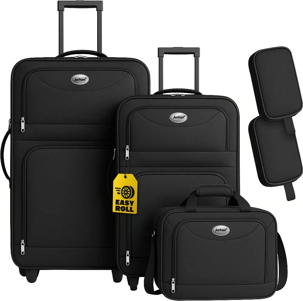 Zestaw walizek TRAVEL, 5-częściowy, czarna Monzana