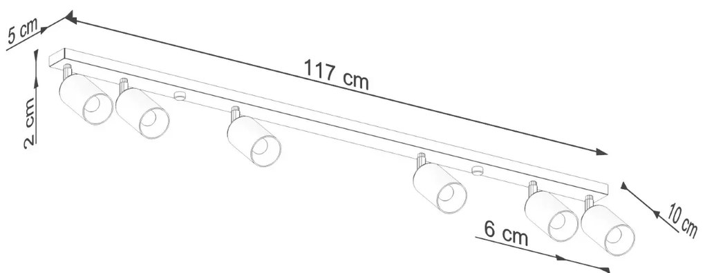 Listwa oświetleniowa WINX 6L czarna/chrom SOLLUX  LIGHTING