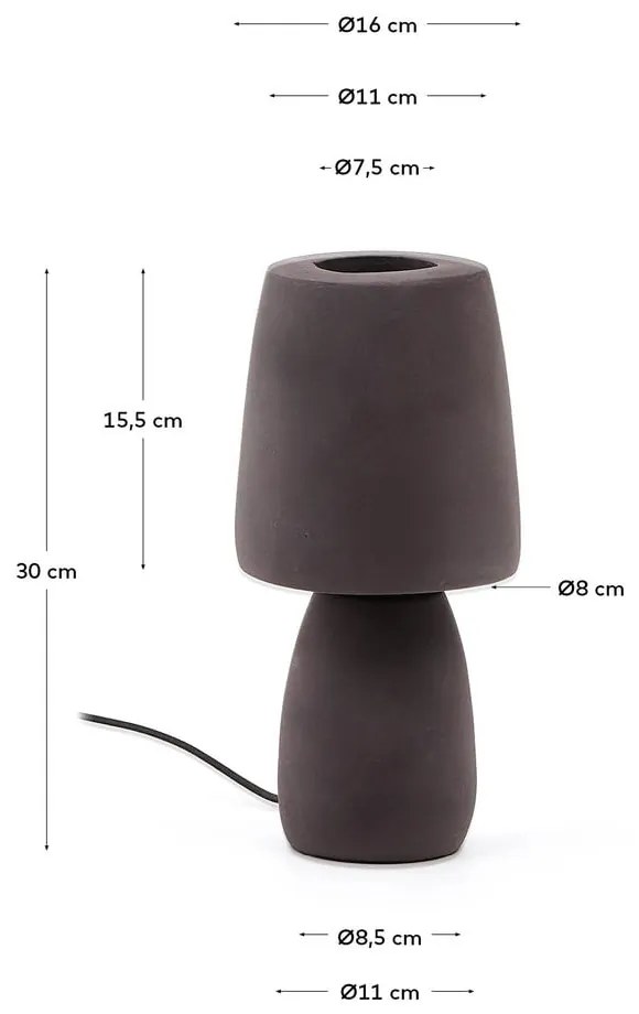 Ciemnobrązowa lampa stołowa (wysokość 30 cm) Tandy – Kave Home