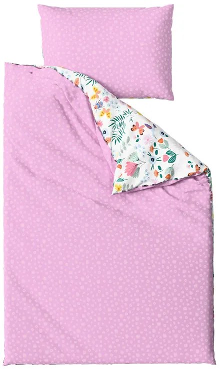 PrzytulneMieszkanie.pl PrzytulneMieszkanie.pl Pościel z kory do łóżeczka Renforcé LUNETTA różowa Rozmiar pościeli: 45 x 65 cm | 90 x 140 cm