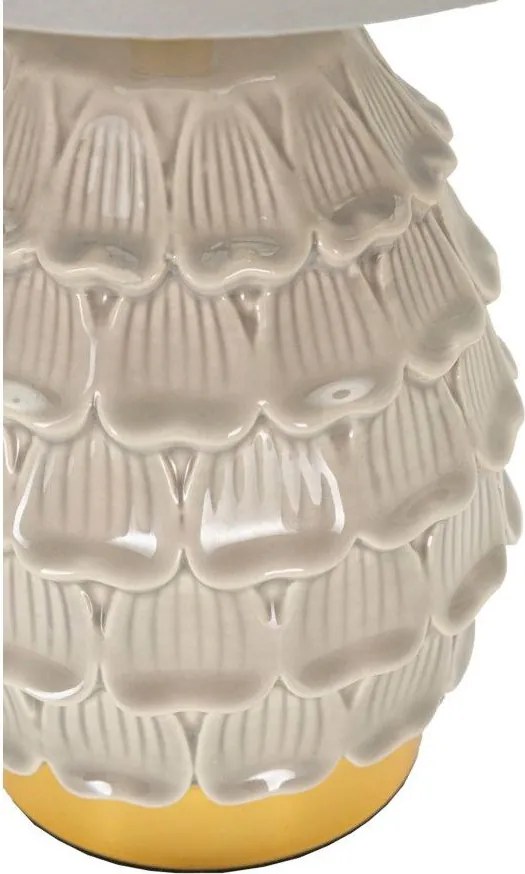 Beżowa lampa stołowa ceramiczna z tekstylnym kloszem (wysokość 30,5 cm) Pigny – Mauro Ferretti