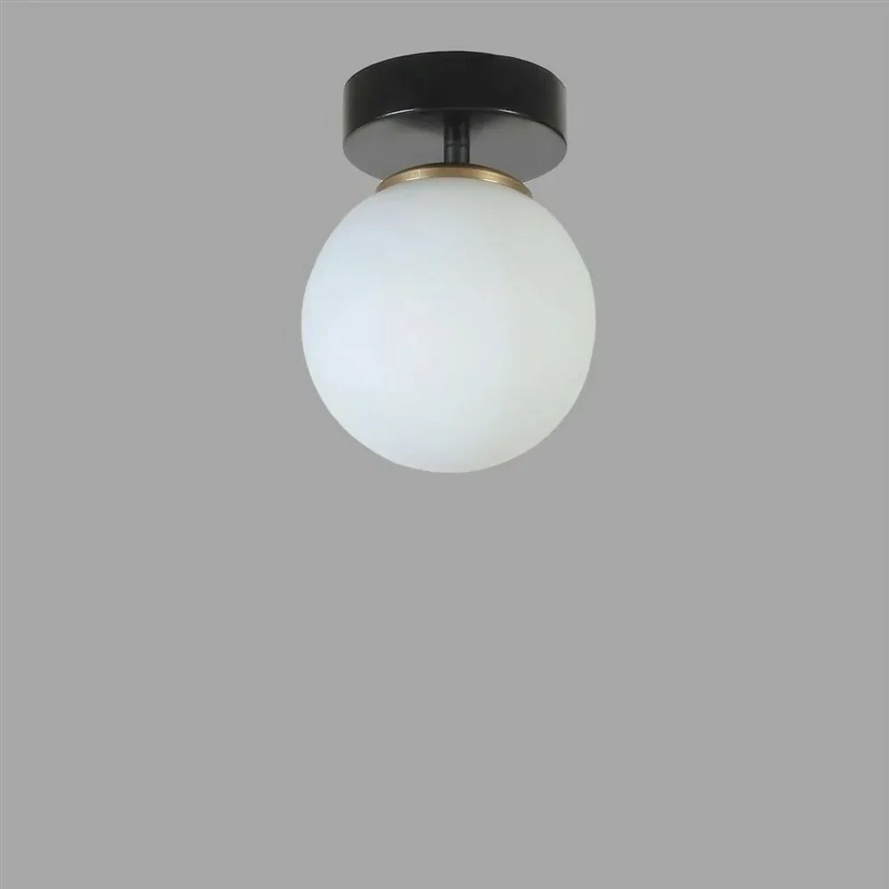 Lampa sufitowa Yeni Can Tekli Siyah Beyaz CamliAvize, czarna-biała