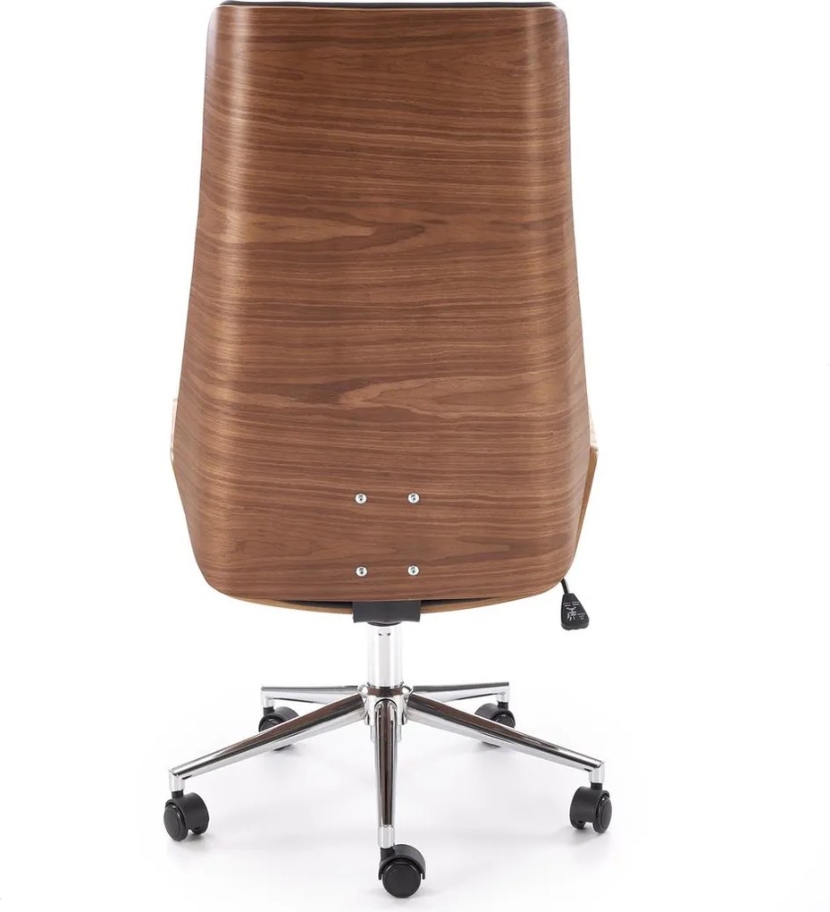 Elegancki fotel biurowy ze sklejki orzechowej Webster Halmar