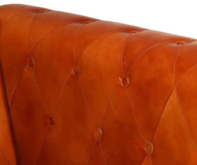 Skórzana 2-osobowa jasnobrązowa sofa w stylu Chesterfield - Clementine 2Q