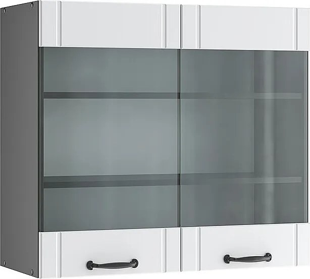 Szklana szafka kuchenna biały domek wiejski 80x34.1x72 fame-line