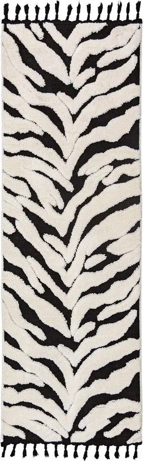 Czarno-biały chodnik 80x300 cm Esra Zebra – Flair Rugs