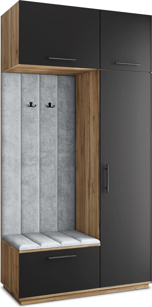 Masseno Garderoba REMA 120/240/60 cm Nowoczesna Szafa do Przedpokoju Dąb wotan