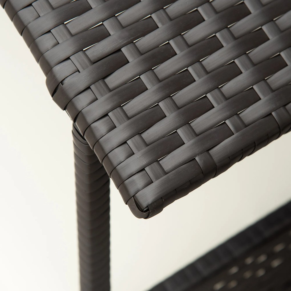 PawHut Domek dla psa z łóżkiem na zewnątrz stalowy stelaż PP rattan czarny solidny i trwały | Aosom PL