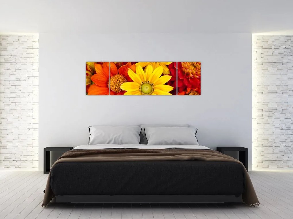 Obraz kwiatów (170x50 cm)