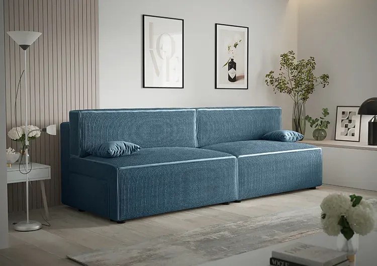 Niebieska rozkładana sofa - Lider 3X