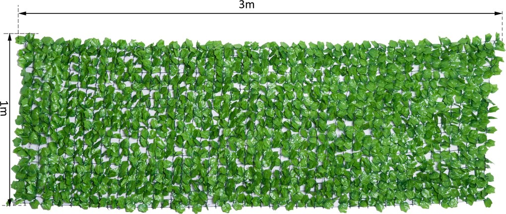 Outsunny Siatka Ochronna Sztuczny Żywopłot Jasnozielony 300x100cm Praktyczna i Estetyczna Ochrona | Aosom PL