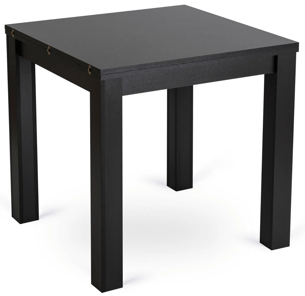 Stół Kwadratowy Rozkładany MAX 80-160 cm Czarny Nowoczesny Loft