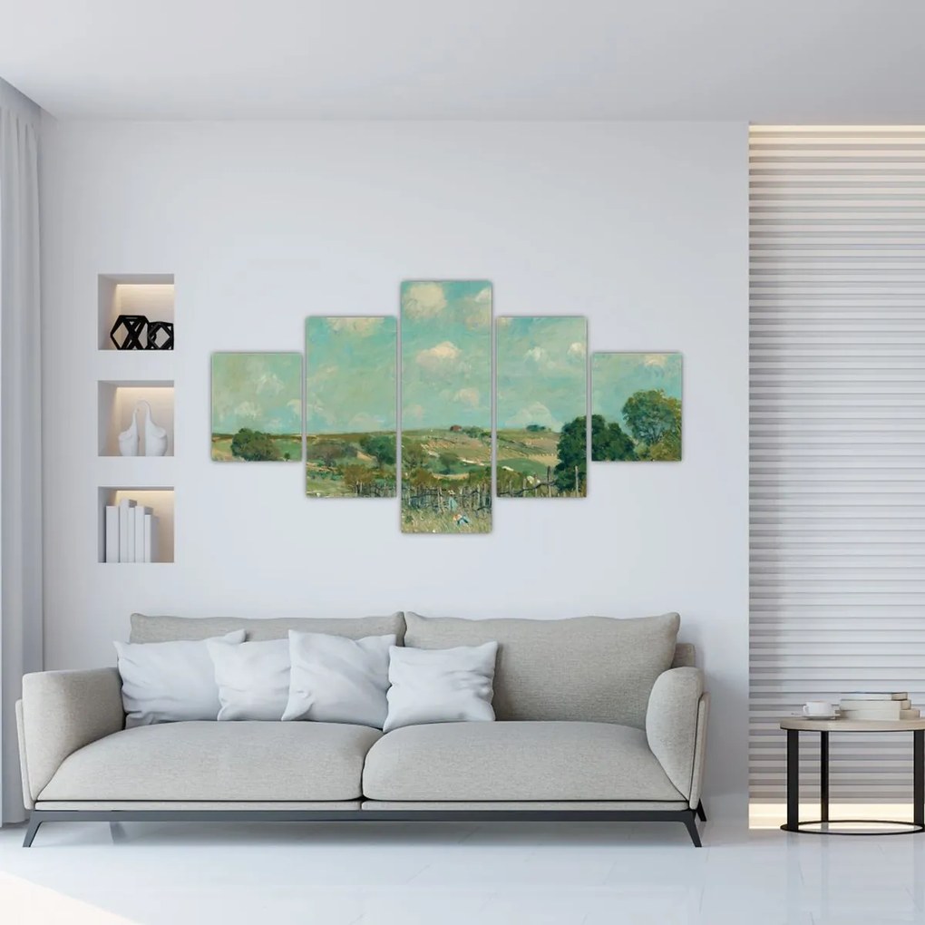 Obraz - Alfred Sisley,  Meadow, reprodukcje (125x70 cm)