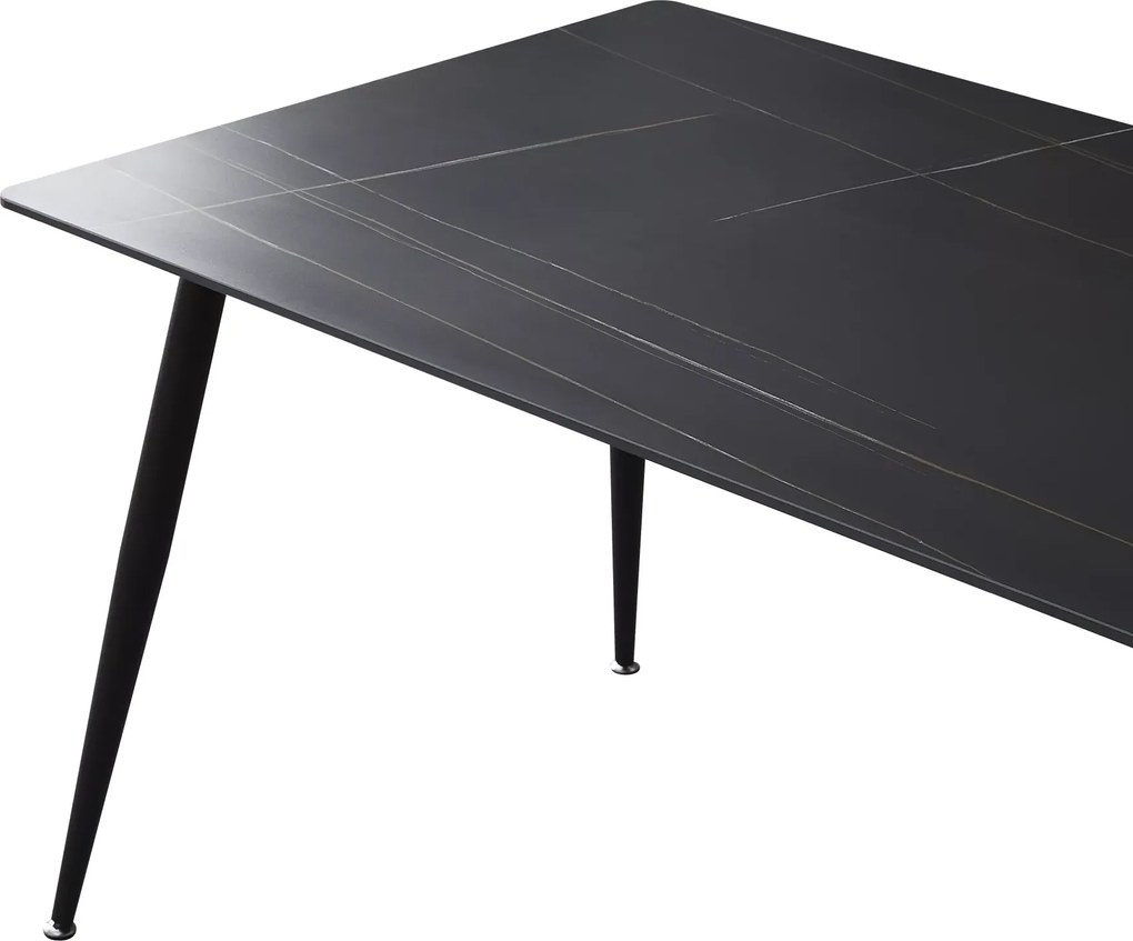 Stół jadalniany RION 130x70 cm z ceramicznym blatem, czarny marmur