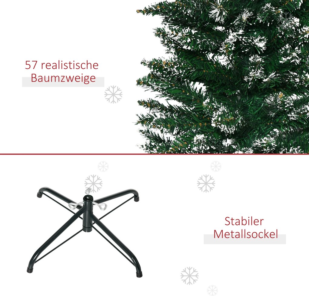 HOMCOM Choinka 190 cm, bardzo realistyczna, 570 gałęzi, niepalna, stabilna podstawa, Zielony | Aosom PL