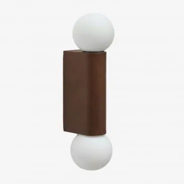 Kinkiet Ścienny Z 2 Kulami Szklanymi Do Użytku Zewnętrznego, Aluminiowy Irvine Brązowy Coffee - Sklum