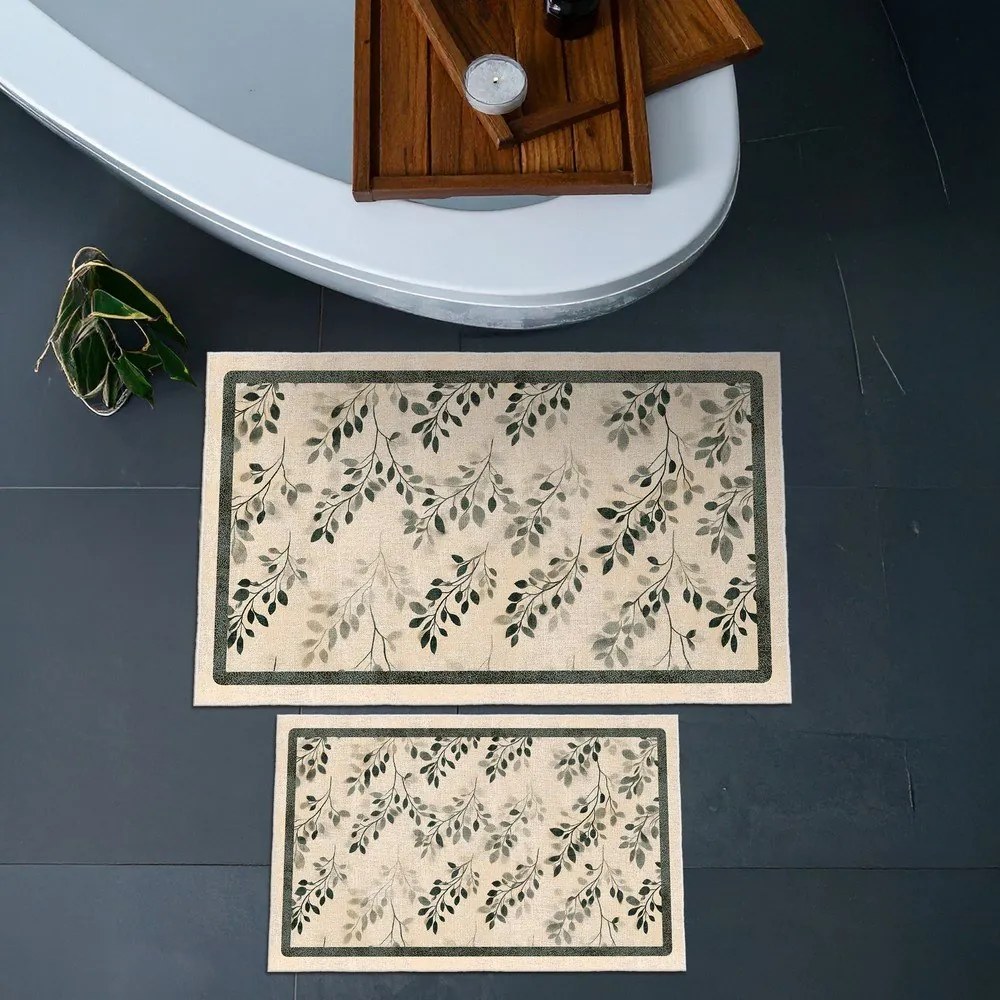 Beżowe dywaniki łazienkowe zestaw 2 szt. 60x100 cm – Foutastic