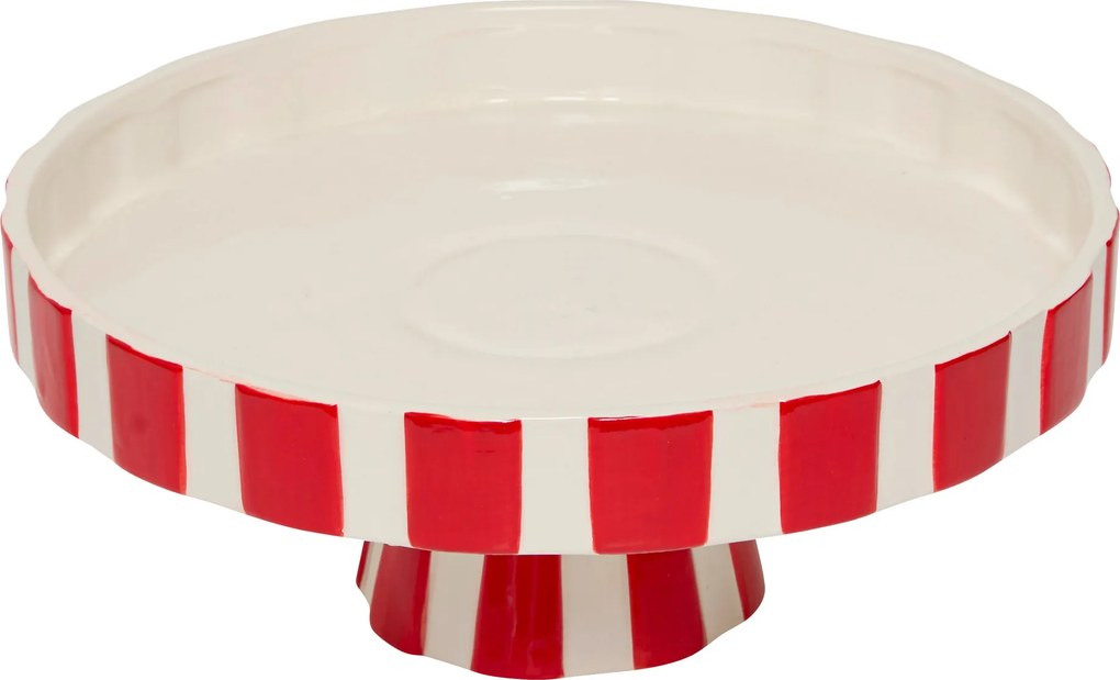 Ceramiczna patera świąteczna, czerwono-biała, Ø 27 cm