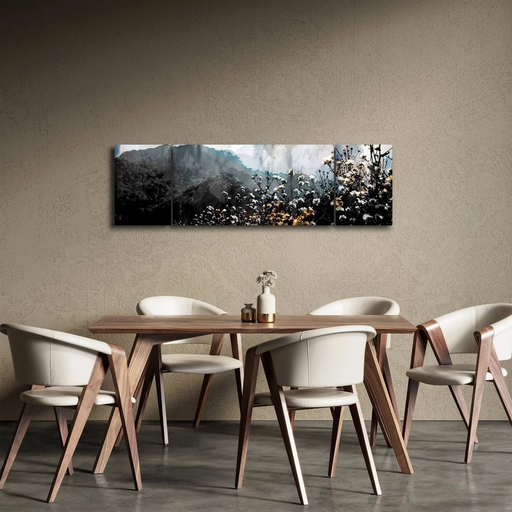 Obraz - Ilustracja przedstawiająca dzikie kwiaty (170x50 cm)