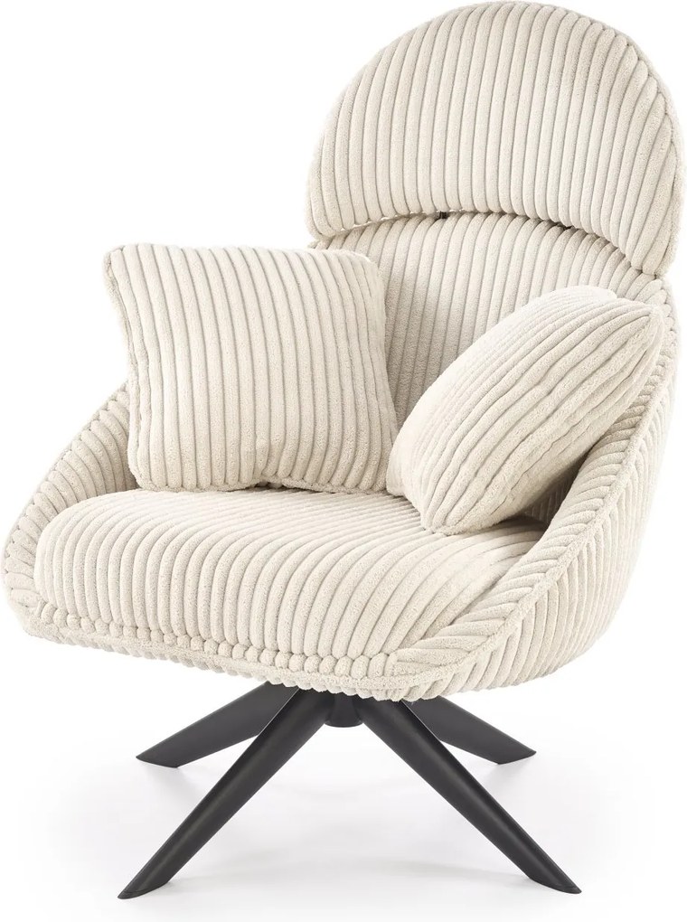 Obrotowy fotel wypoczynkowy z grubego sztruksu Merry 2