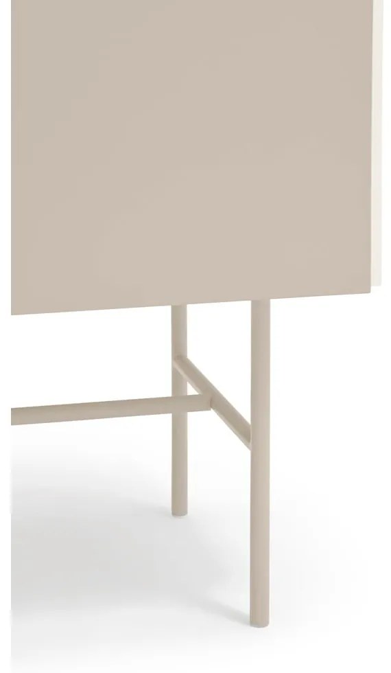 Beżowo-kremowa niska komoda z drzwiami przesuwnymi 180x91 cm Nube – Teulat