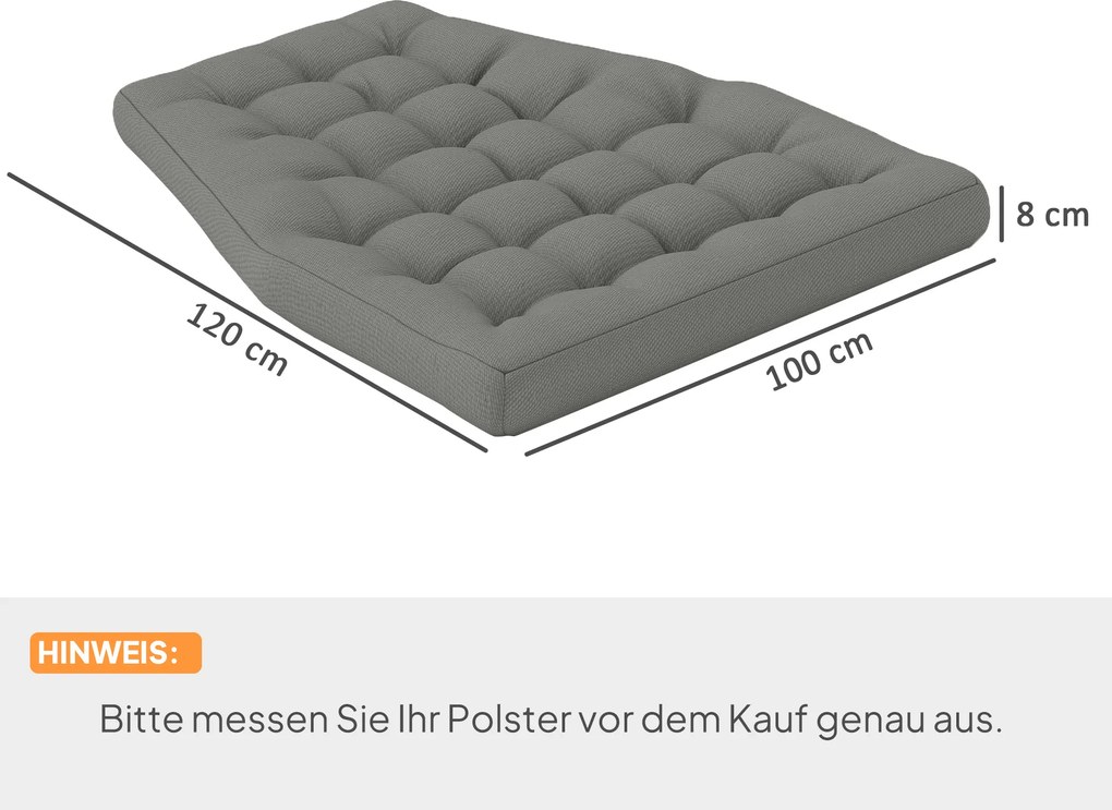 Outsunny Poduszka na siedzenie zewnętrzne, Poduszka do kosza wiszącego i krzeseł bujanych, Poduszka do zewnętrznego użytku, Szara