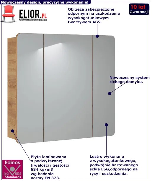 Podwieszana szafka łazienkowa z lustrem - Zeftox 14X