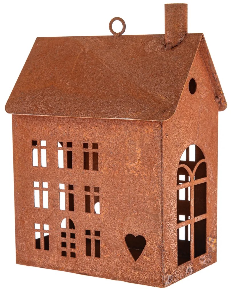 Metalowy świecznik Rustik House, 15 x 9,5 x 23 cm, 23 cm