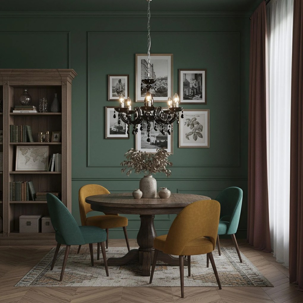 LAMPA SUFITOWA WISZĄCA EBT002-5CP BLACK