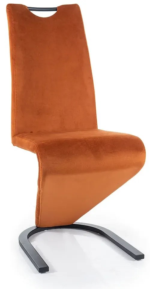 KRZESŁO H090 VELVET CZARNY STELAŻ / CYNAMON BLUVEL 4215 SIGNAL