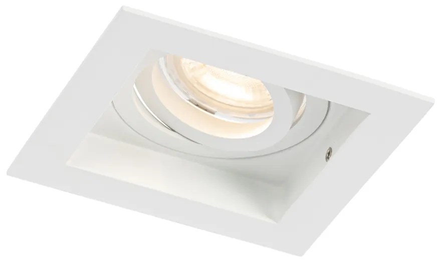 Zestaw 6 Nowoczesny reflektor wpuszczany biały regulowany - Carree