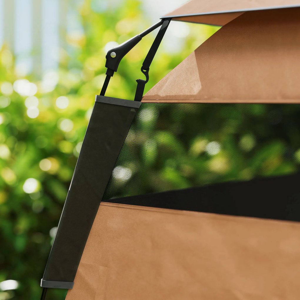 PawHut Namiot dla Zwierząt, Namiot dla Psów, Składany, Odporny na Warunki Pogodowe, Buda dla Psów, dla Dużych Psów, Ciemnobrązowy