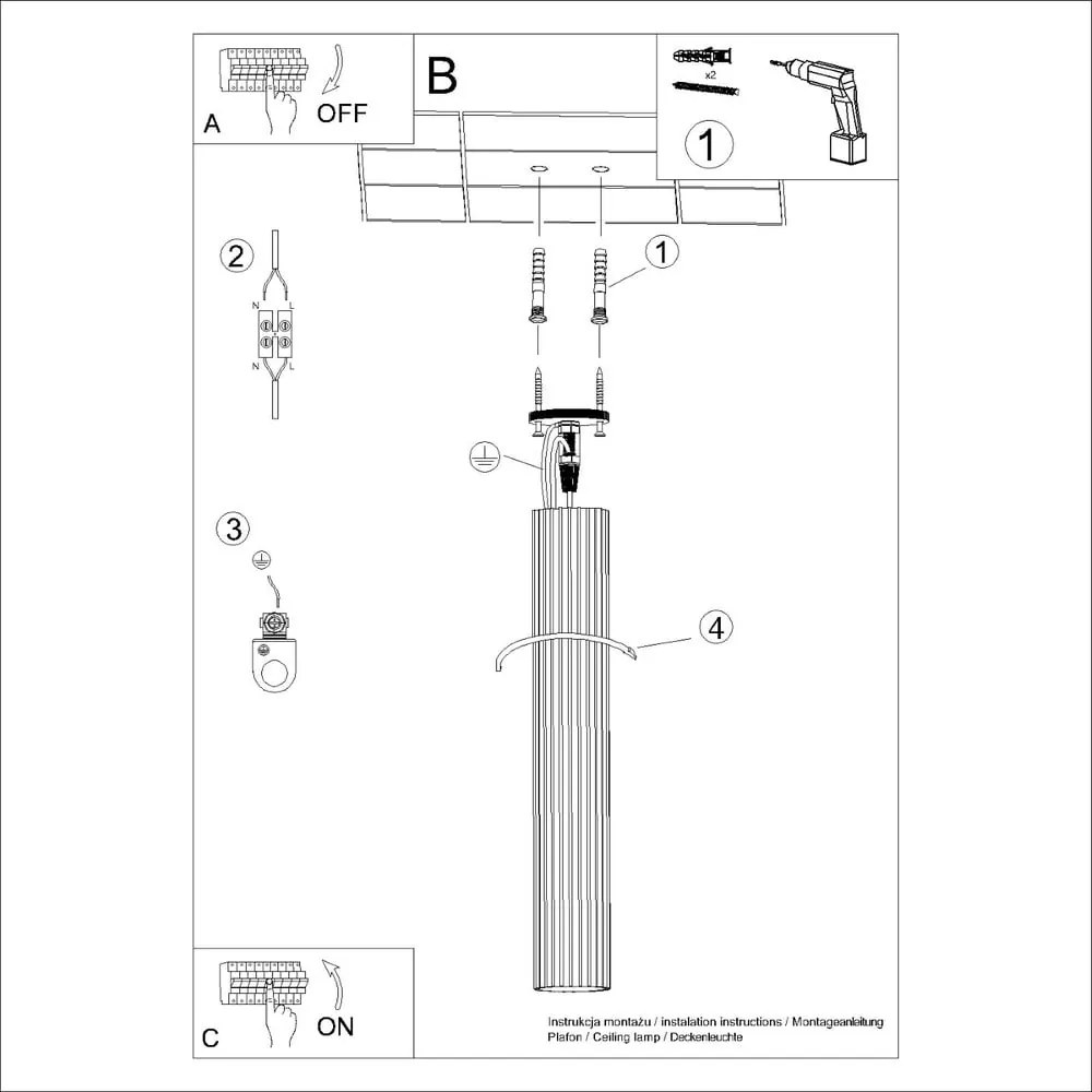 Ceglasta lampa sufitowa Gleam – Nice Lamps