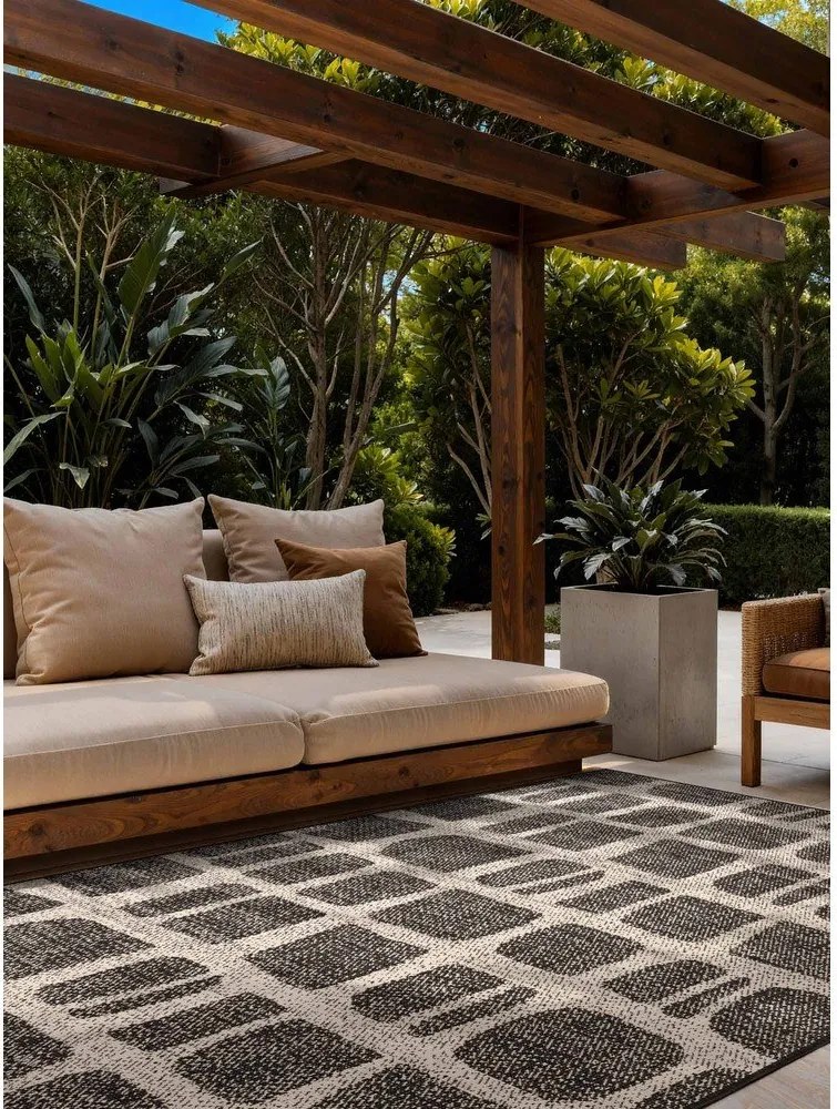 Czarno-kremowy dywan odpowiedni na zewnątrz 120x170 cm Haringey Ruskin – Ted Baker