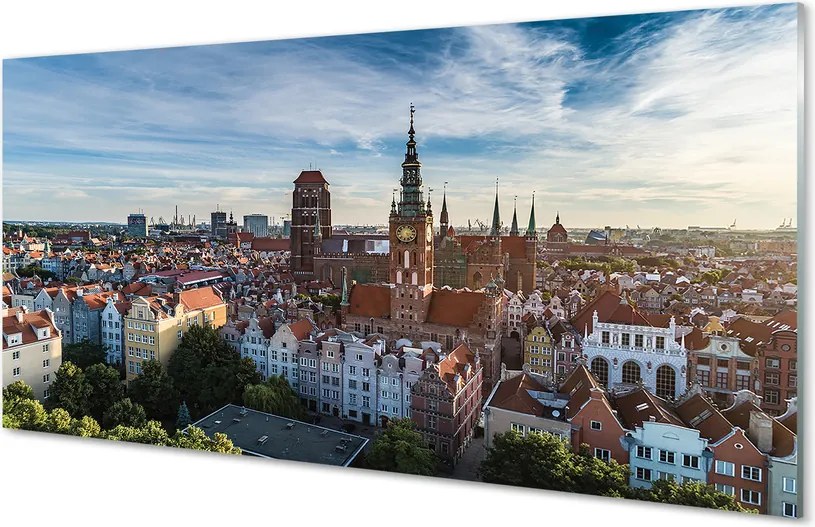 Panel szklany do Kuchni Panorama z Widokiem na Kościół Mariacki