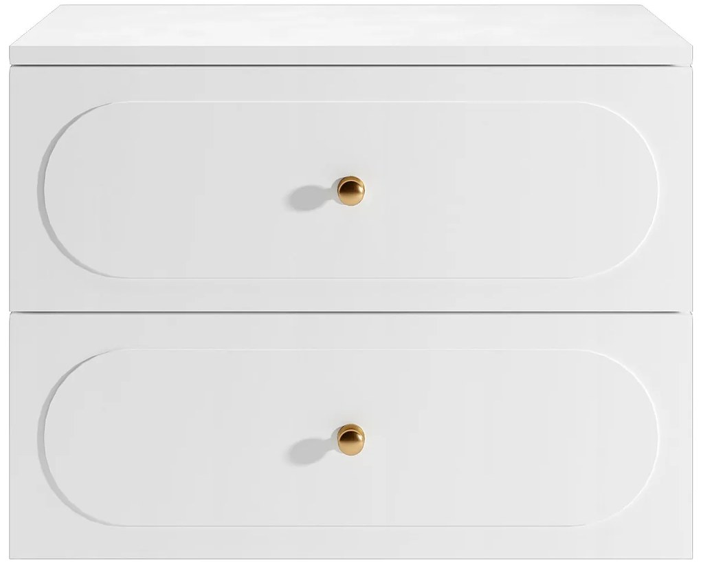 Szafka łazienkowa wisząca pod umywalkę z blatem - Biała - 80 cm - SATOBAL