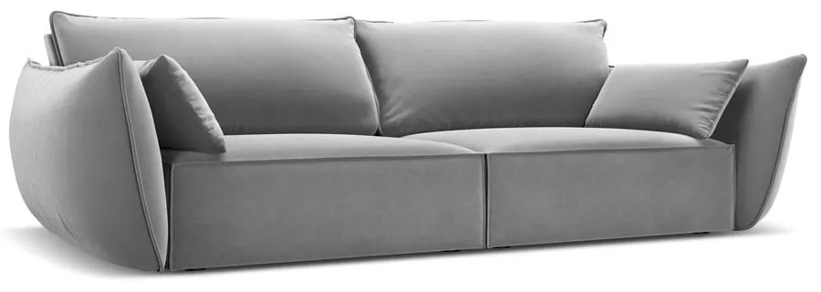 Jasnoszara aksamitna sofa 208 cm Vanda – Mazzini Sofas