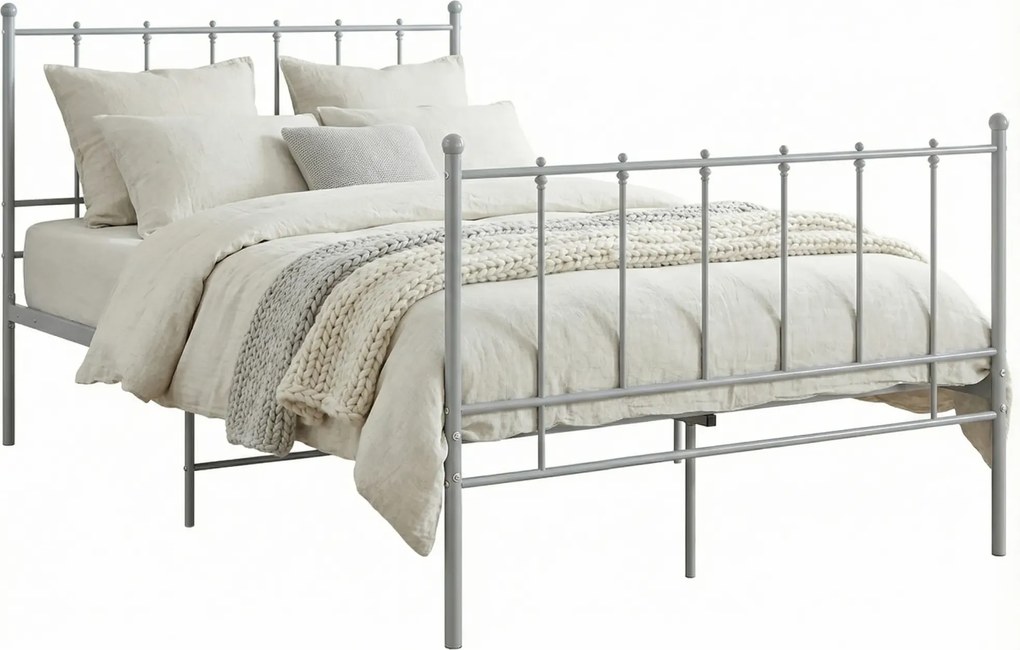 Szare metalowe łóżko industrialne120x200 cm M5-A75