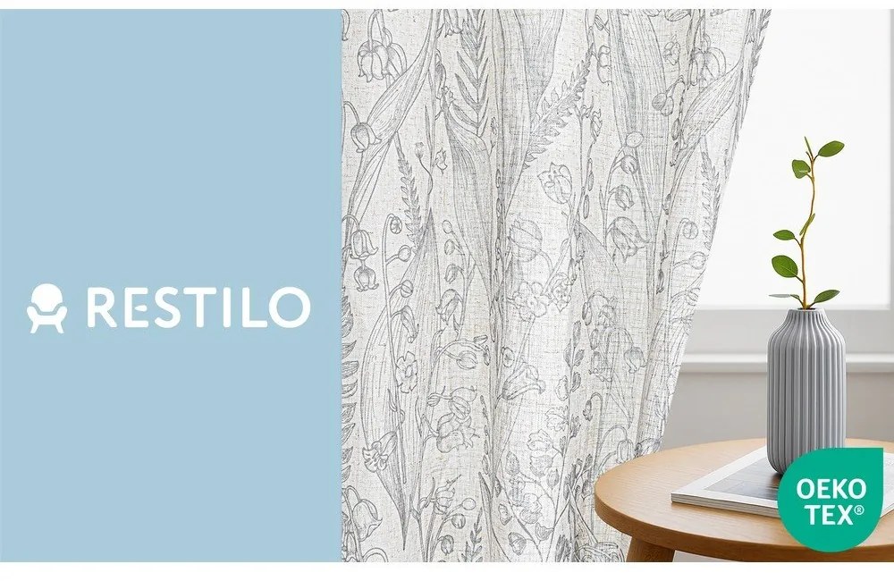 Jasnoszara zasłona 135x250 cm Selvetia – Restilo