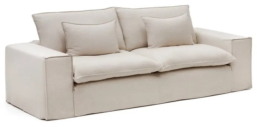 Beżowa lniana sofa 280 cm Anarela – Kave Home