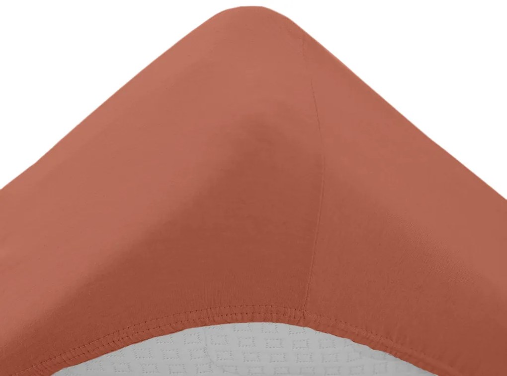 PrzytulneMieszkanie.pl Prześcieradło Jersey ceglastobrązowe 60 x 120 cm