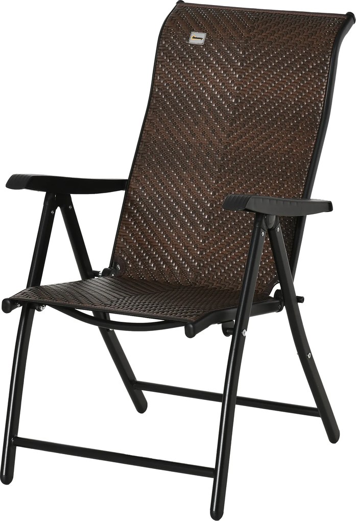 Składany leżak z rattanu Outsunny