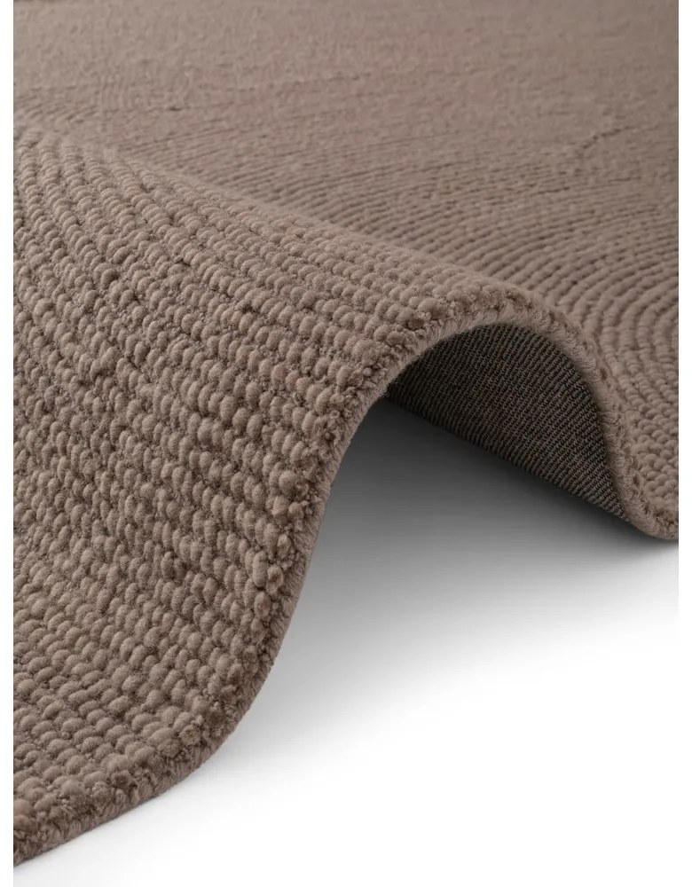 Szarobrązowy wełniany dywan tkany ręcznie 80x150 cm Eleni Taupe – Hanse Home